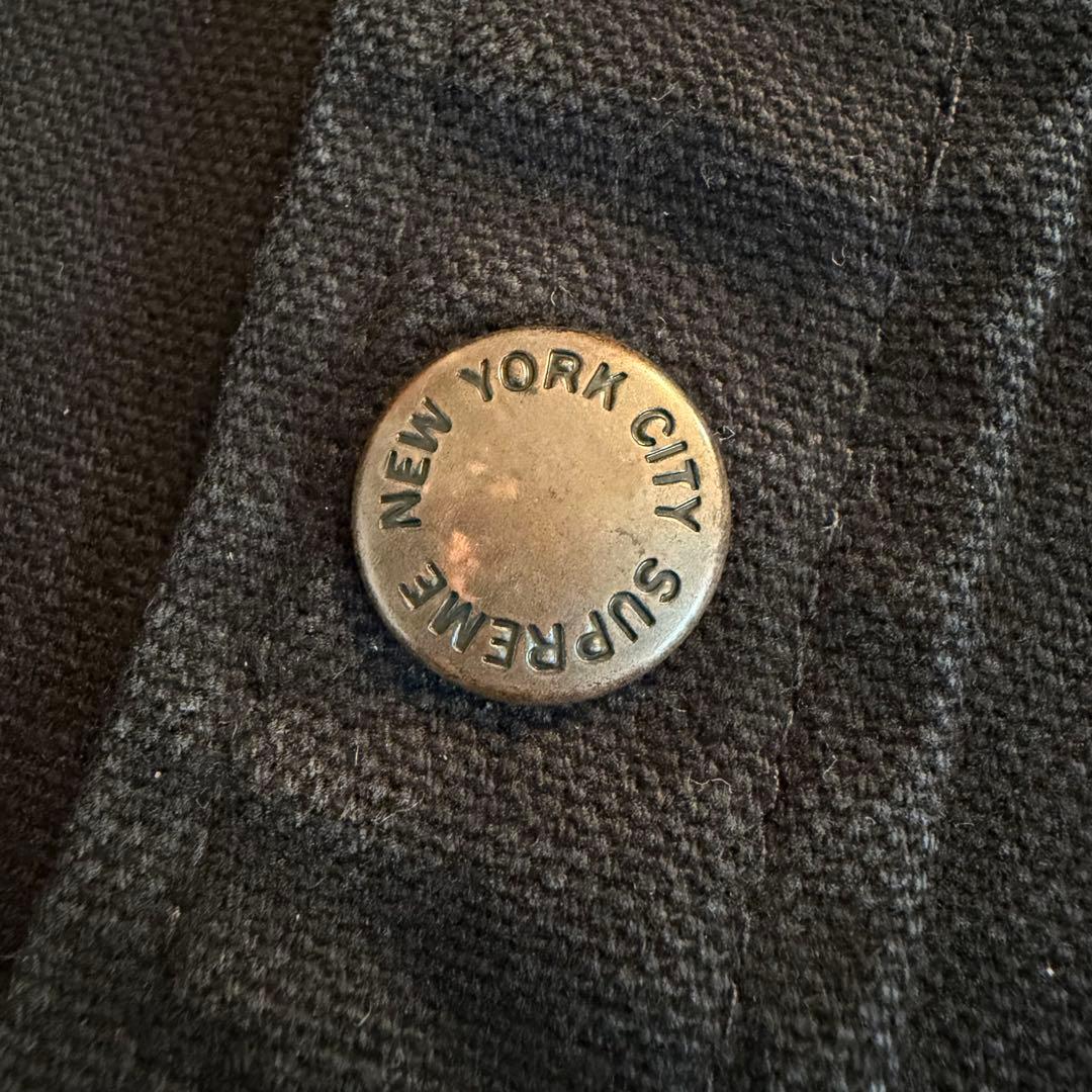 Supreme　Canvas Shirt　スクリプトロゴ　キャンバス　黒　Ｍ