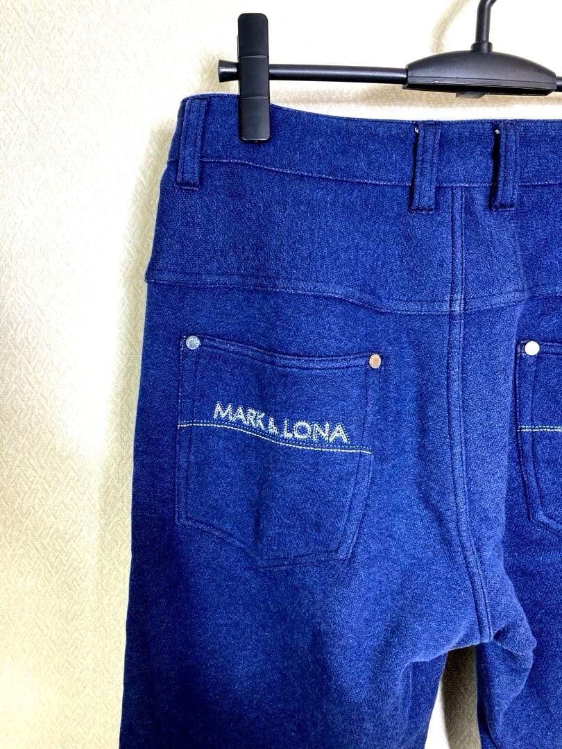 （美品）MARK&LONAゴルフパンツ ズボン 青系 マークアンドロナ サイズM