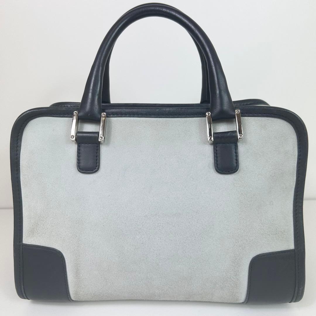 LOEWE ロエベ アマソナ28 グレージュ スエード ミニボストン