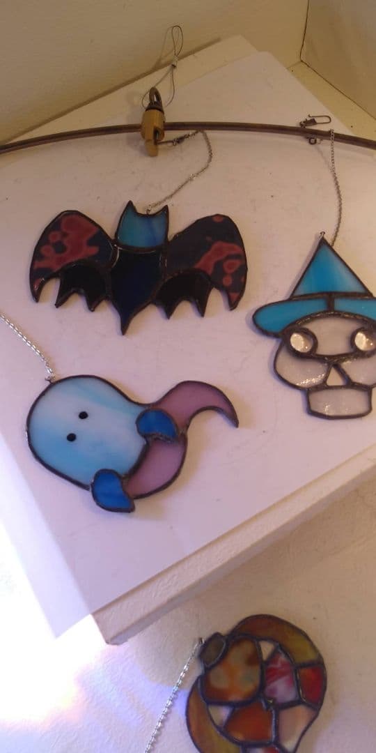 ステンドグラス　ハロウィンモチーフのモビール(各種)