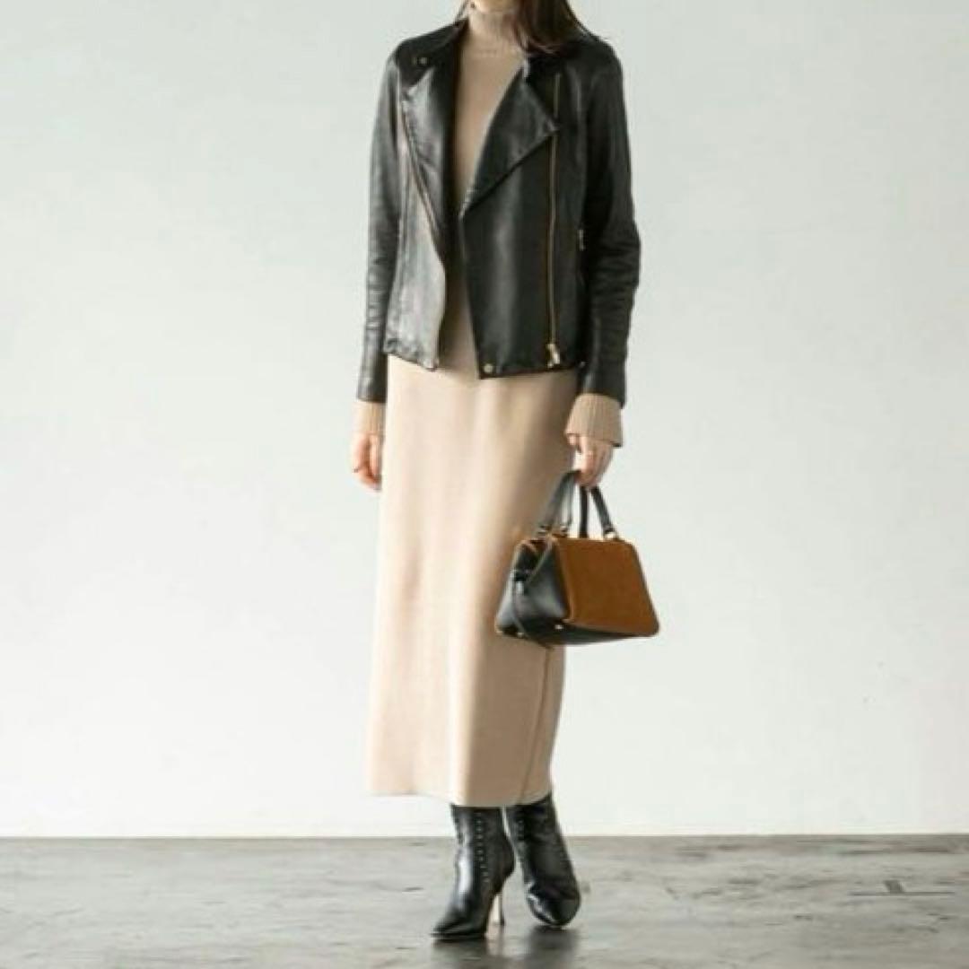 美品⭐️NOBLE ラムレザー　ダブルライダースジャケット　黒　40 羊革