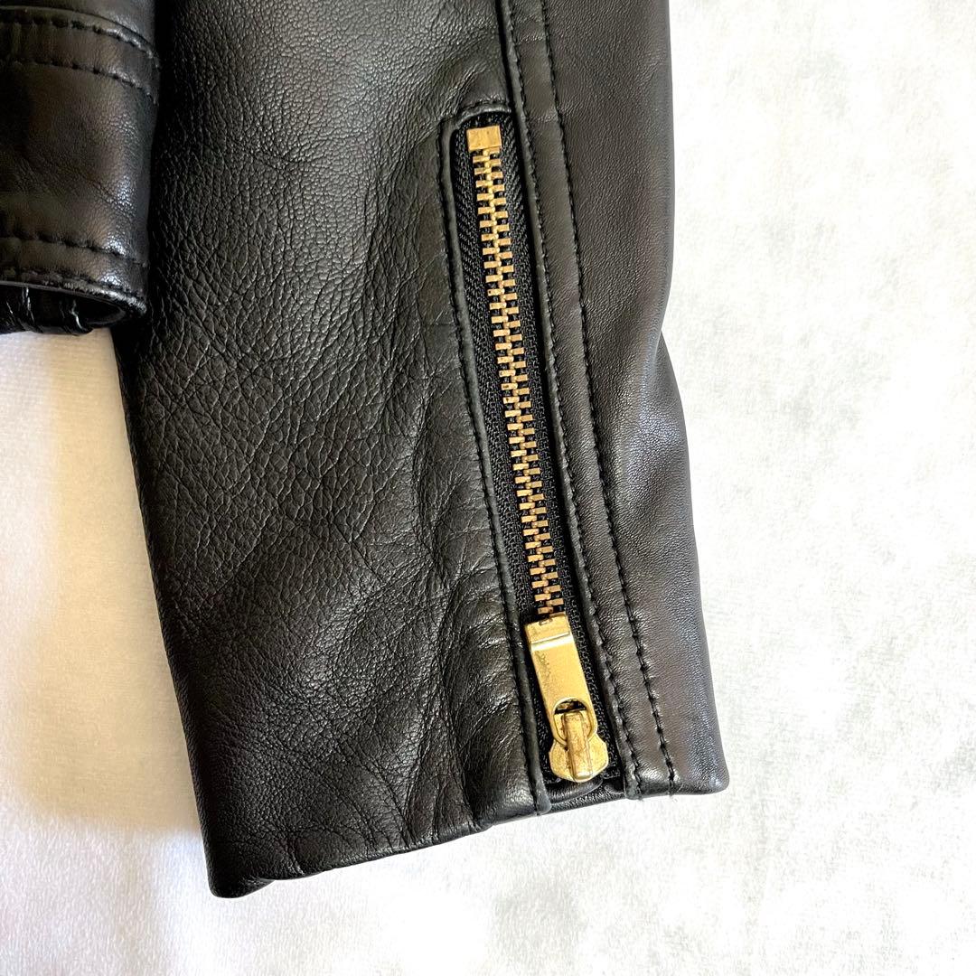 美品⭐️NOBLE ラムレザー　ダブルライダースジャケット　黒　40 羊革