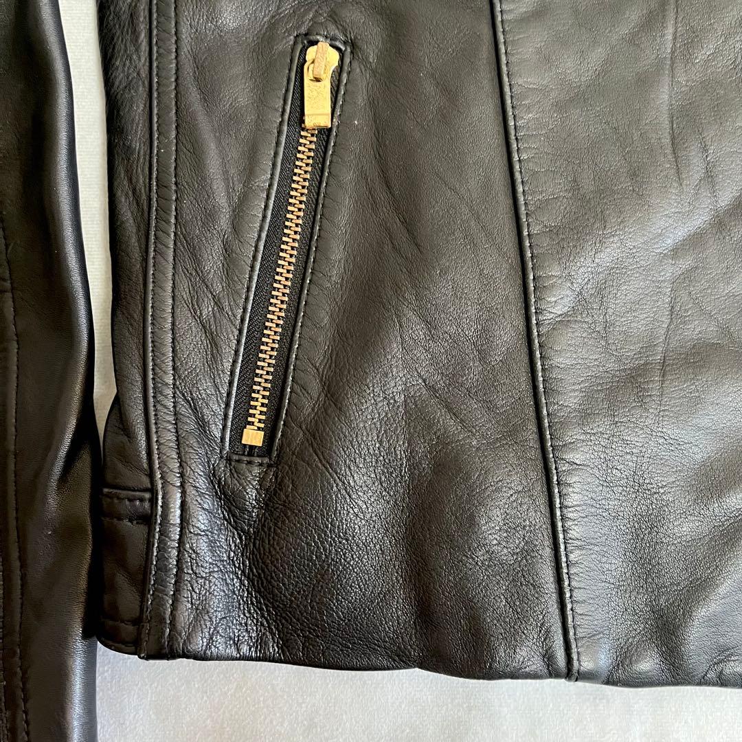 美品⭐️NOBLE ラムレザー　ダブルライダースジャケット　黒　40 羊革