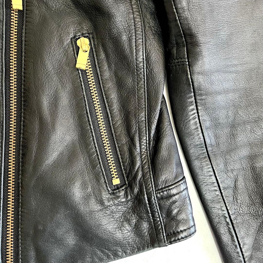 美品⭐️NOBLE ラムレザー　ダブルライダースジャケット　黒　40 羊革