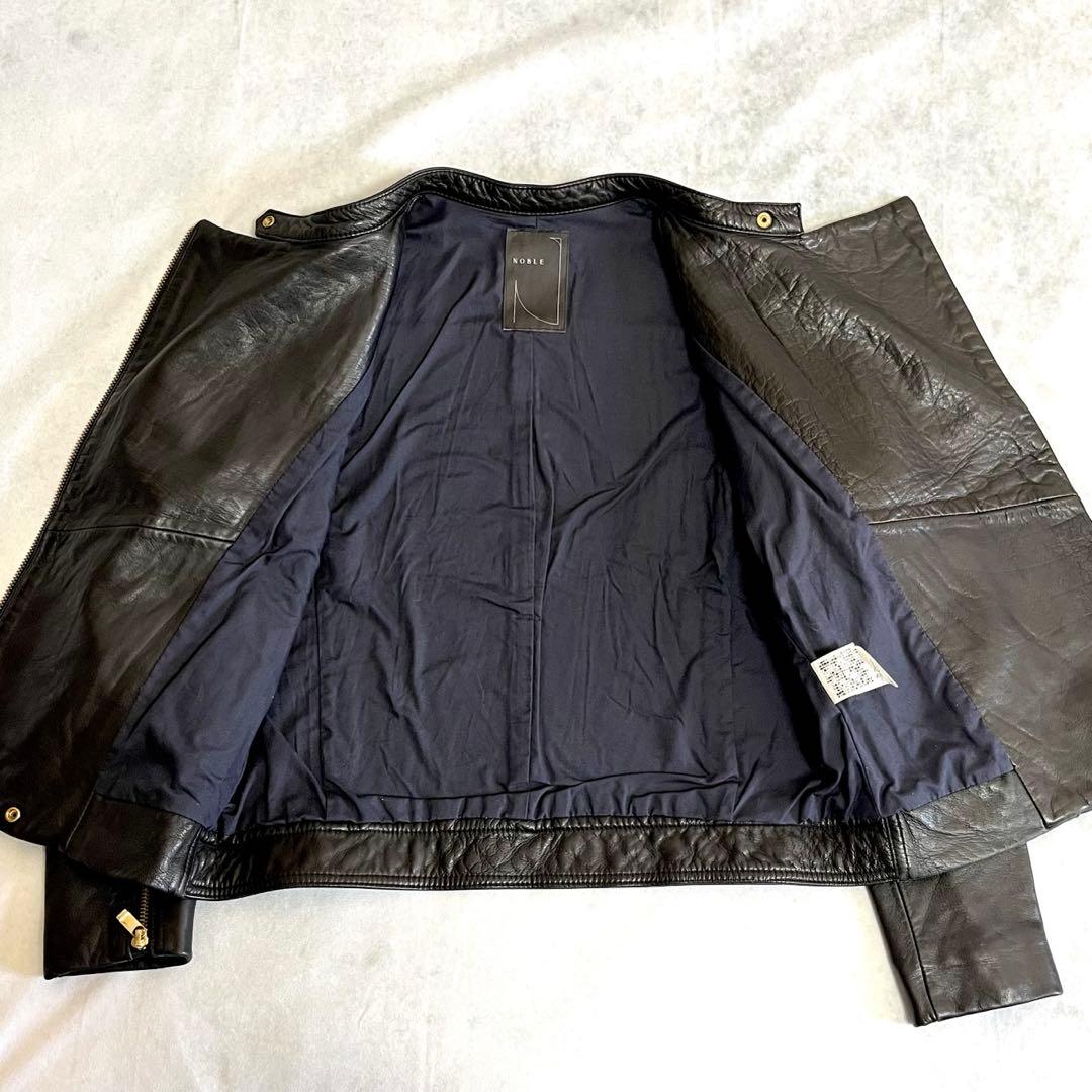 美品⭐️NOBLE ラムレザー　ダブルライダースジャケット　黒　40 羊革