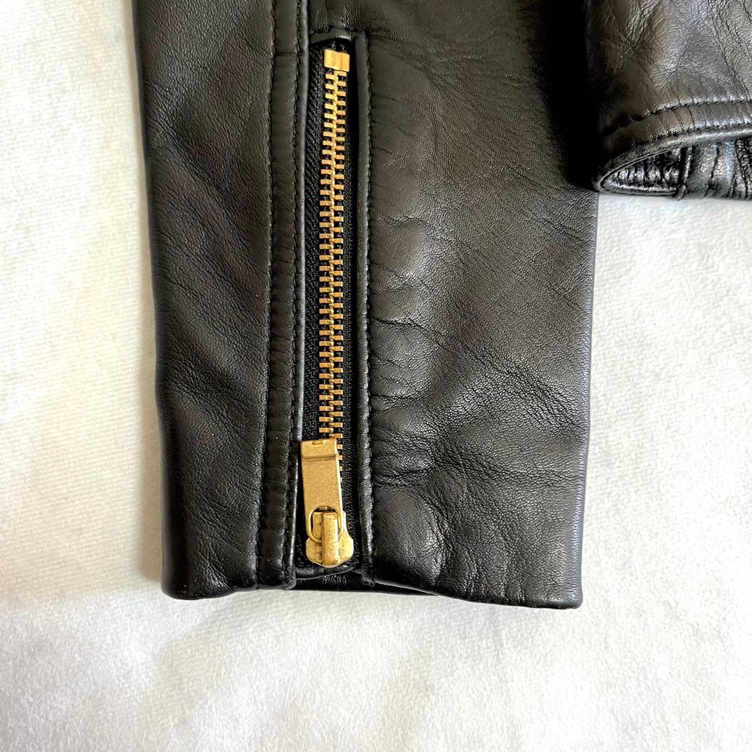 美品⭐️NOBLE ラムレザー　ダブルライダースジャケット　黒　40 羊革