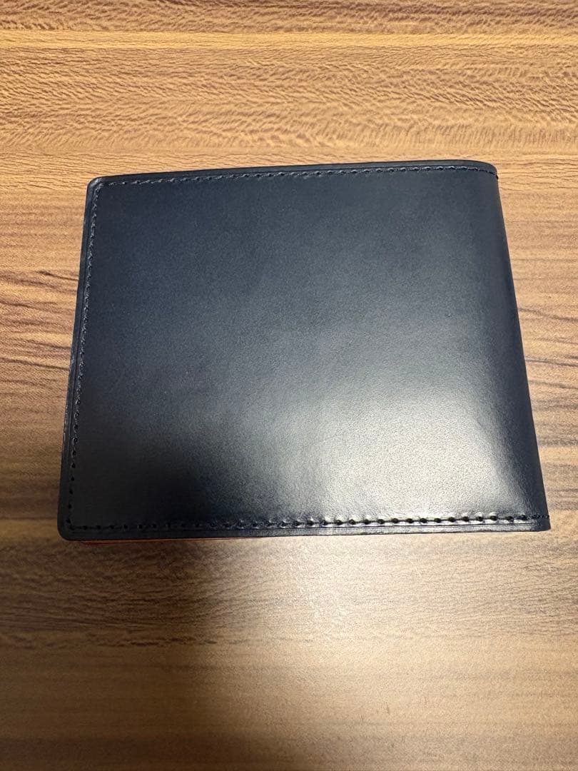 美品　ネイビー　GANZO 二つ折り札入れ　THIN BRIDLE 札バサミ