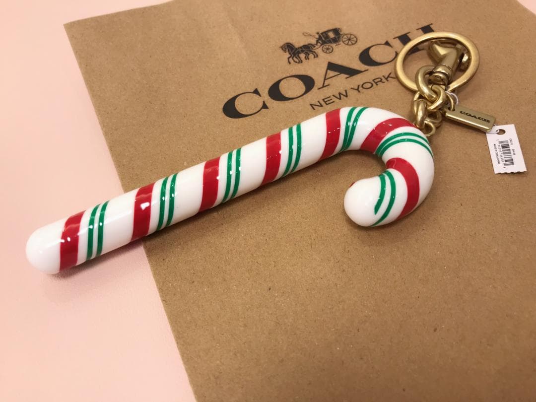 新品coach キャンディ ケーン バッグ チャーム