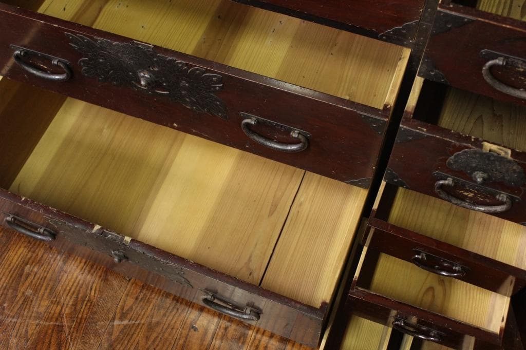 明治時代！最上地方の衣装箪笥 丸金具 時代箪笥/古民家/チェスト/収納/無垢材