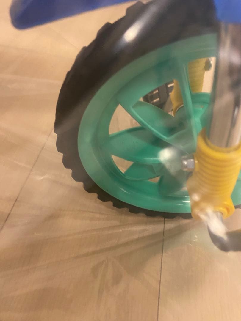 三輪車 ブルー　昭和レトロ　キッズサイクル　豆ダッシュ　トレーニング自転車