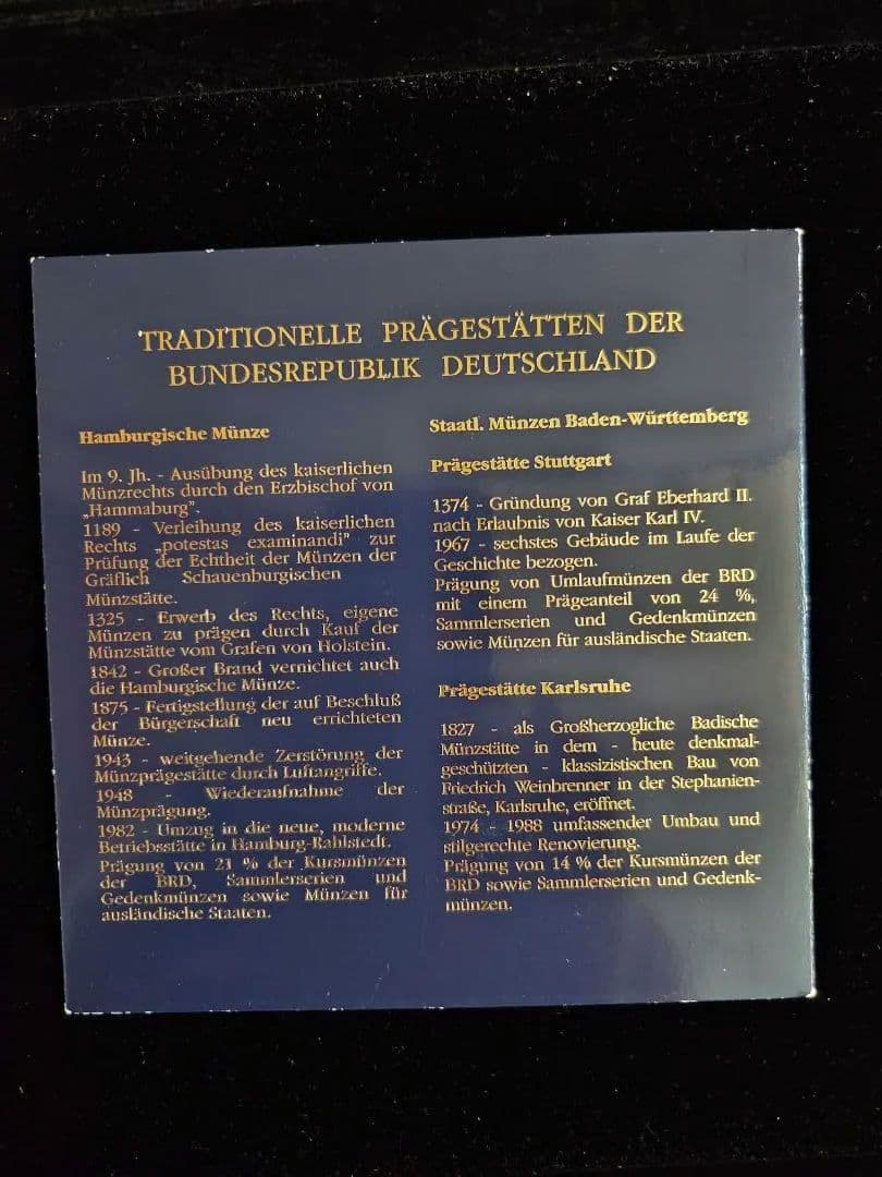 (プルーフメダルセット)ドイツ　記念10マルク銀貨　5枚セット　2001