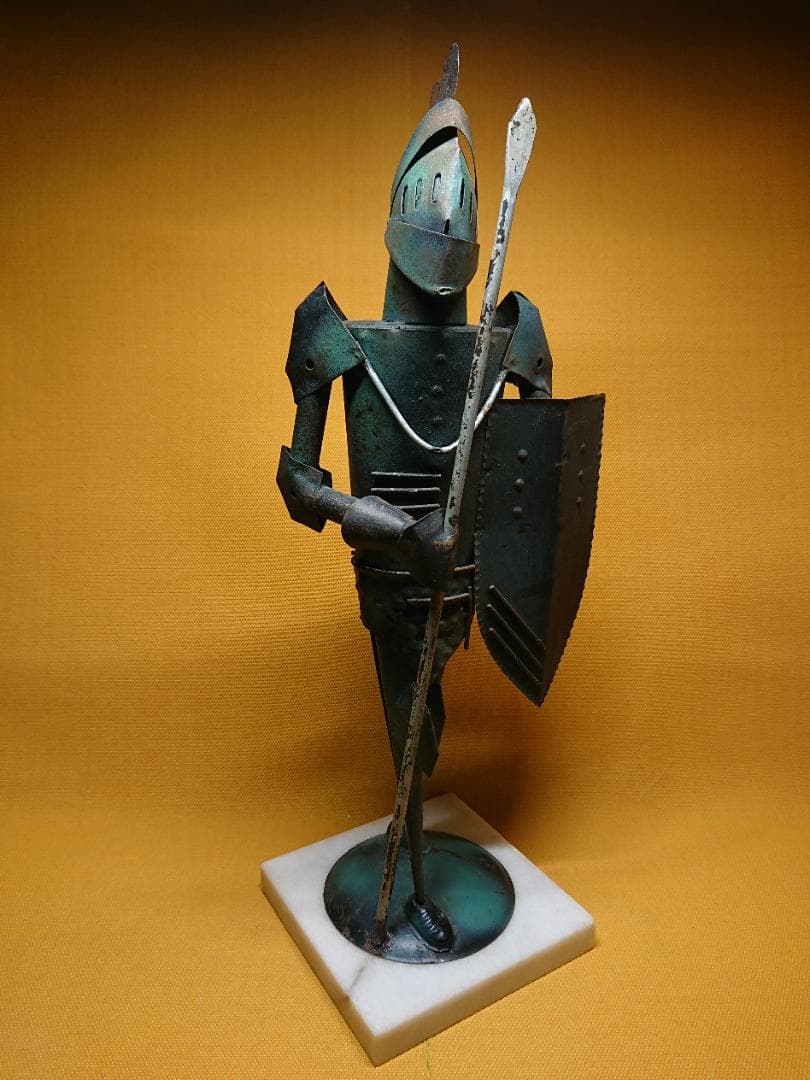 ビンテージ　騎士　金属　ヨーロッパ　置物　インテリア　工芸品　美術品　A3020