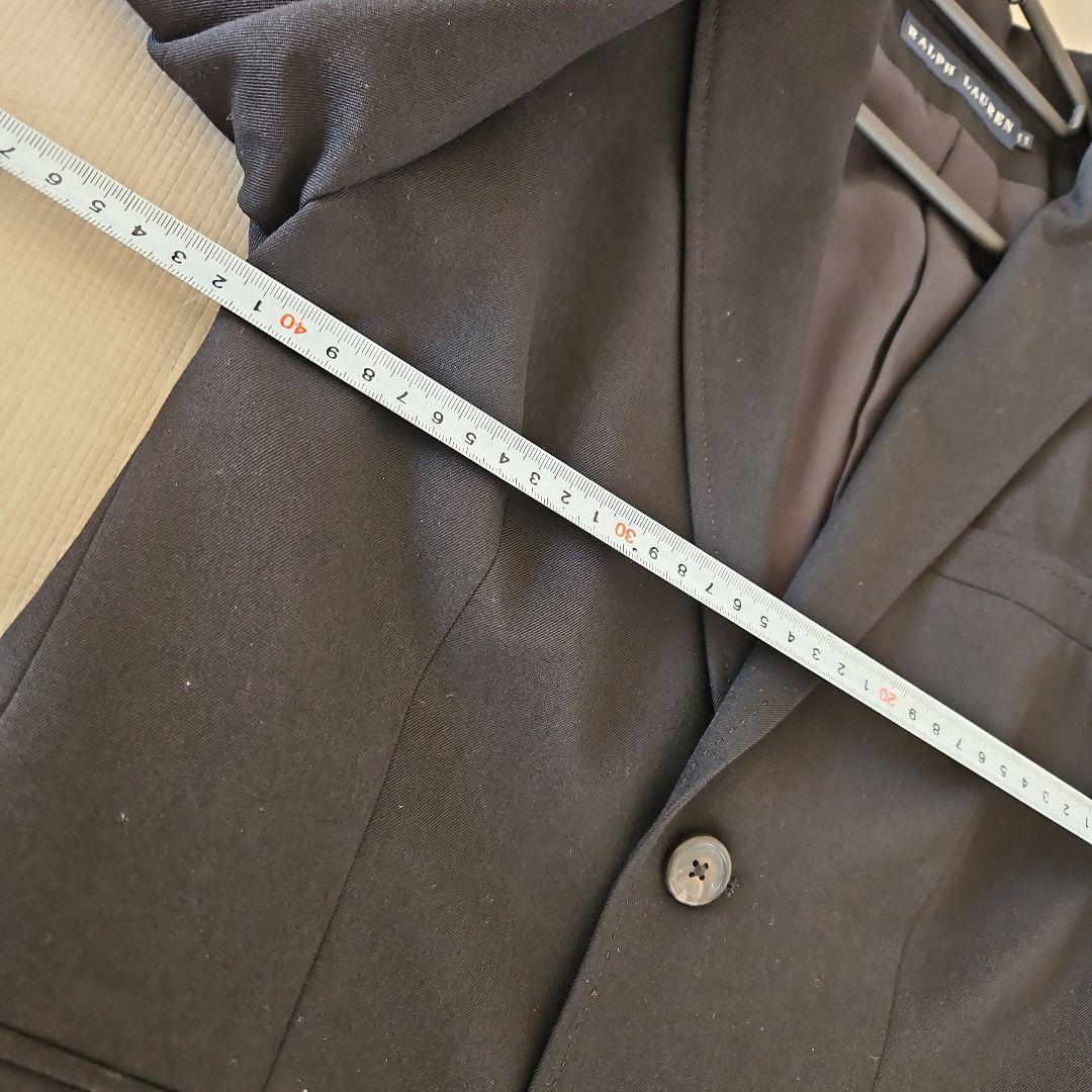 ラルフローレン　パンツスーツ　黒　11号　就活 卒業式　毛59 絹41　美品
