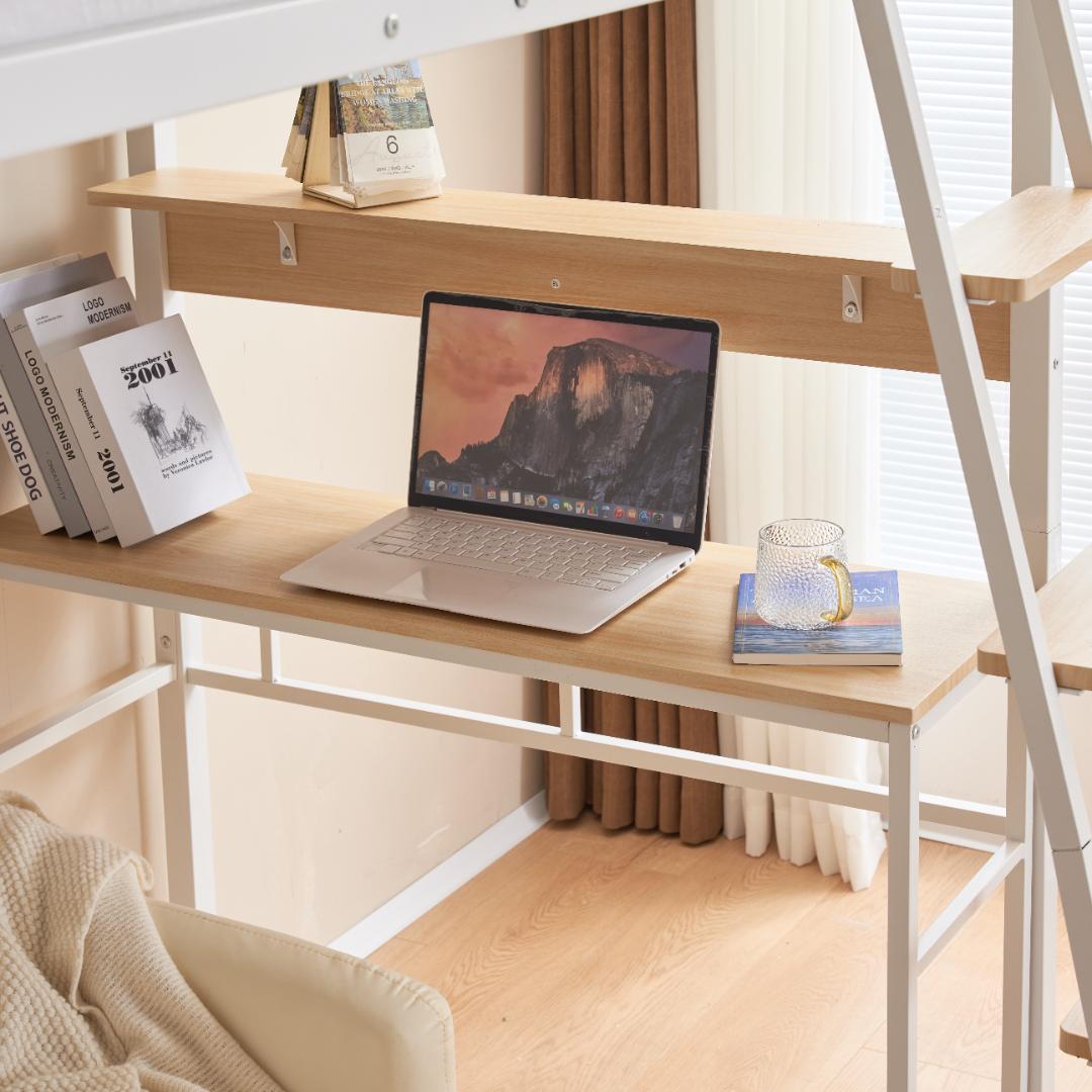 20％off！システムベット ロフトベッド シングル コンセント付き　ホワイト