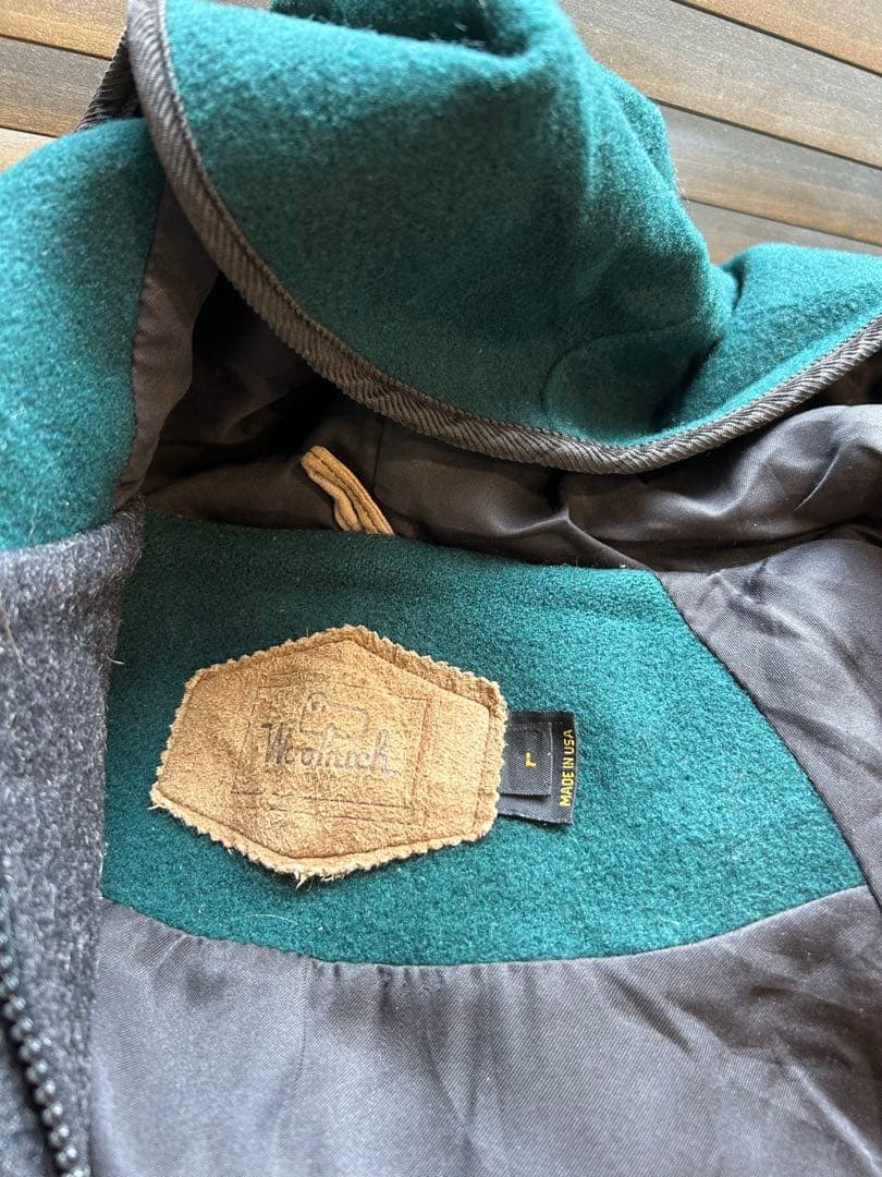 希少　USA製Wooolrich クレイジーパターン ウールフゥーディー