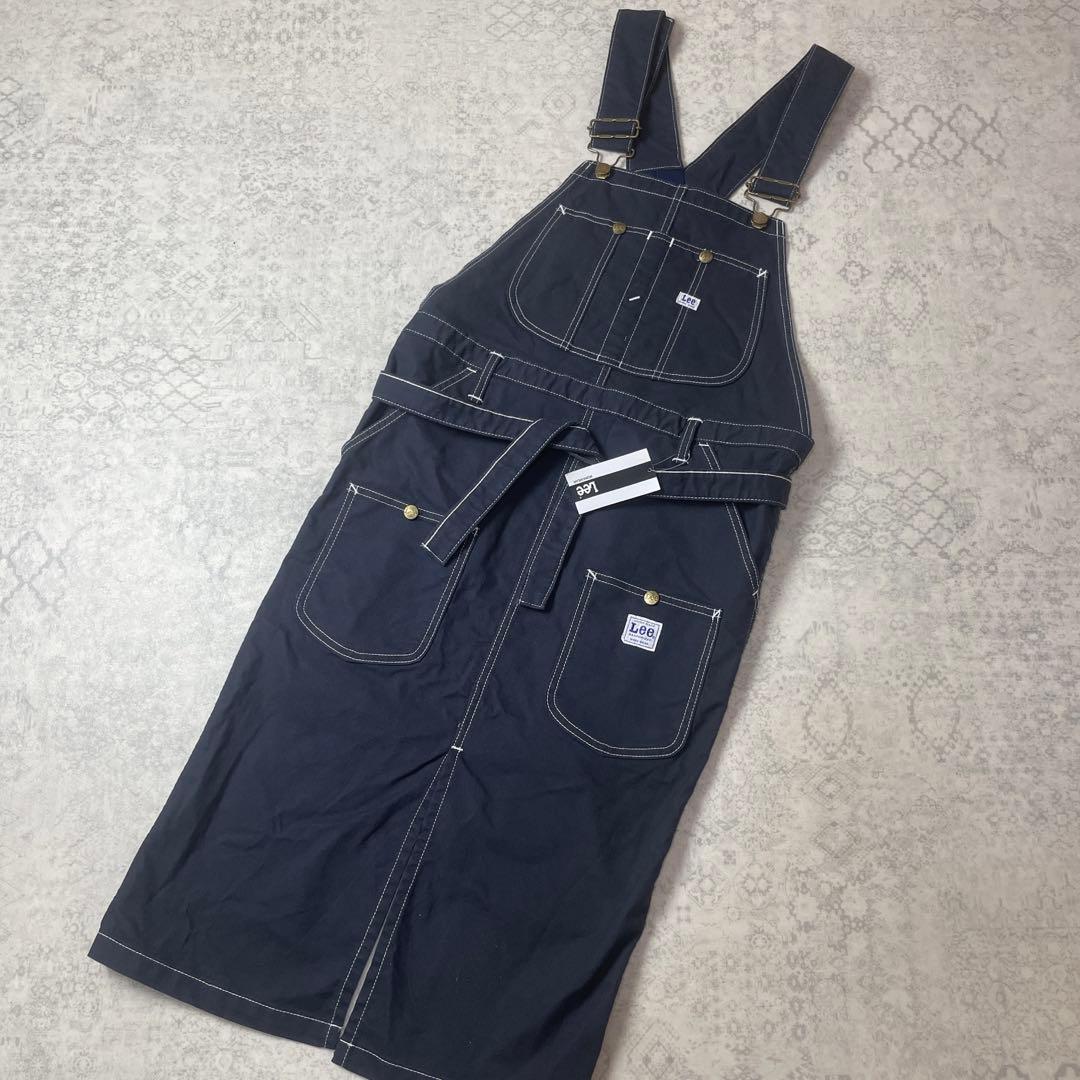 【タグ付き】 LEE オーバーオールエプロン ネイビー ストレッチダック