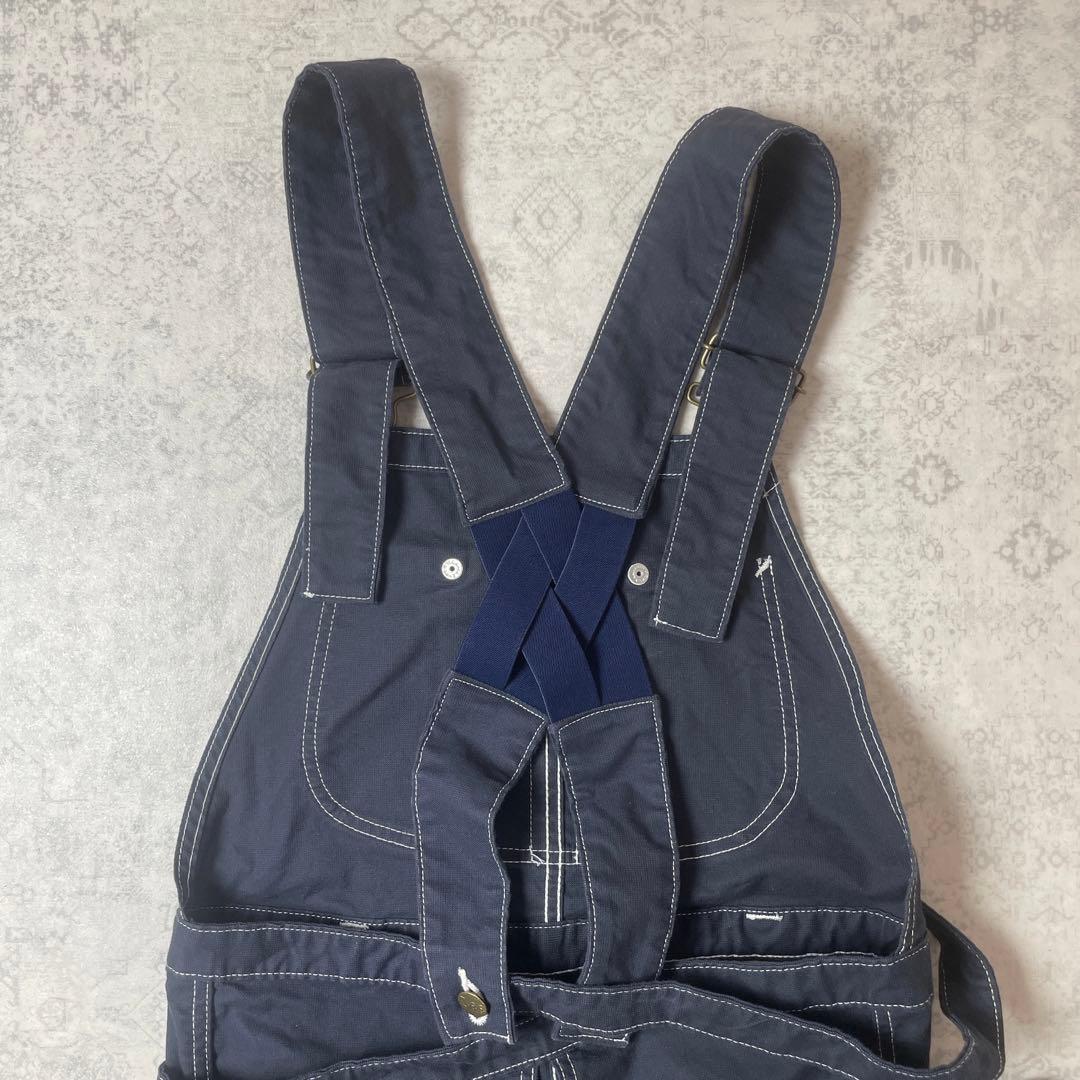 【タグ付き】 LEE オーバーオールエプロン ネイビー ストレッチダック