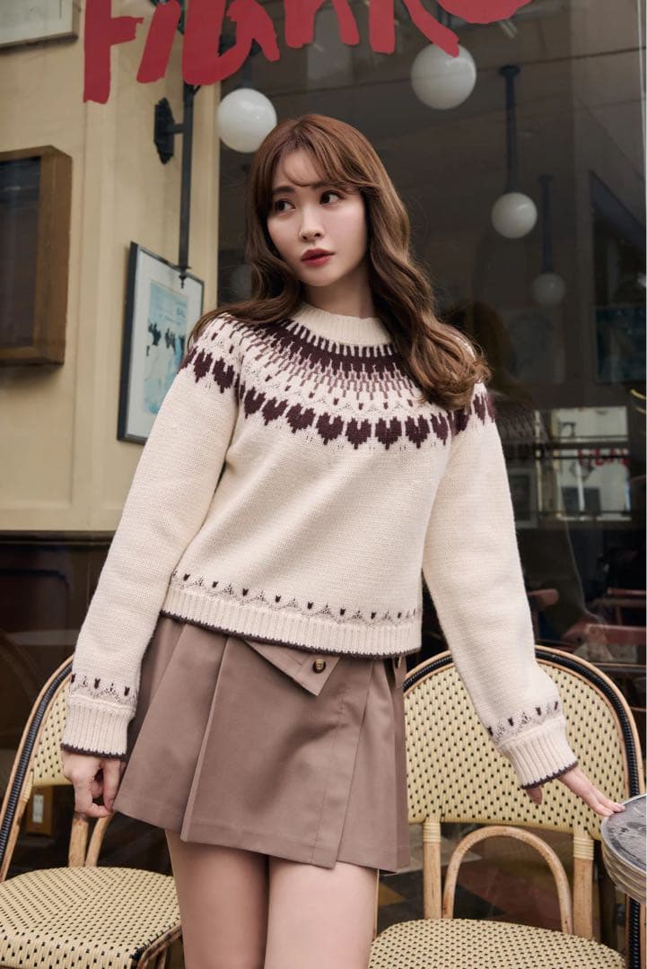 トップス her lip to Heart Fair Isle Knit Pullover