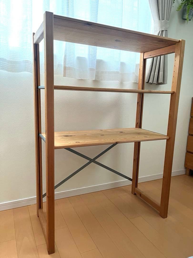 無印良品　パイン材ユニットシェルフ　ユニット棚　ラック　棚板3枚　旧型　廃盤品