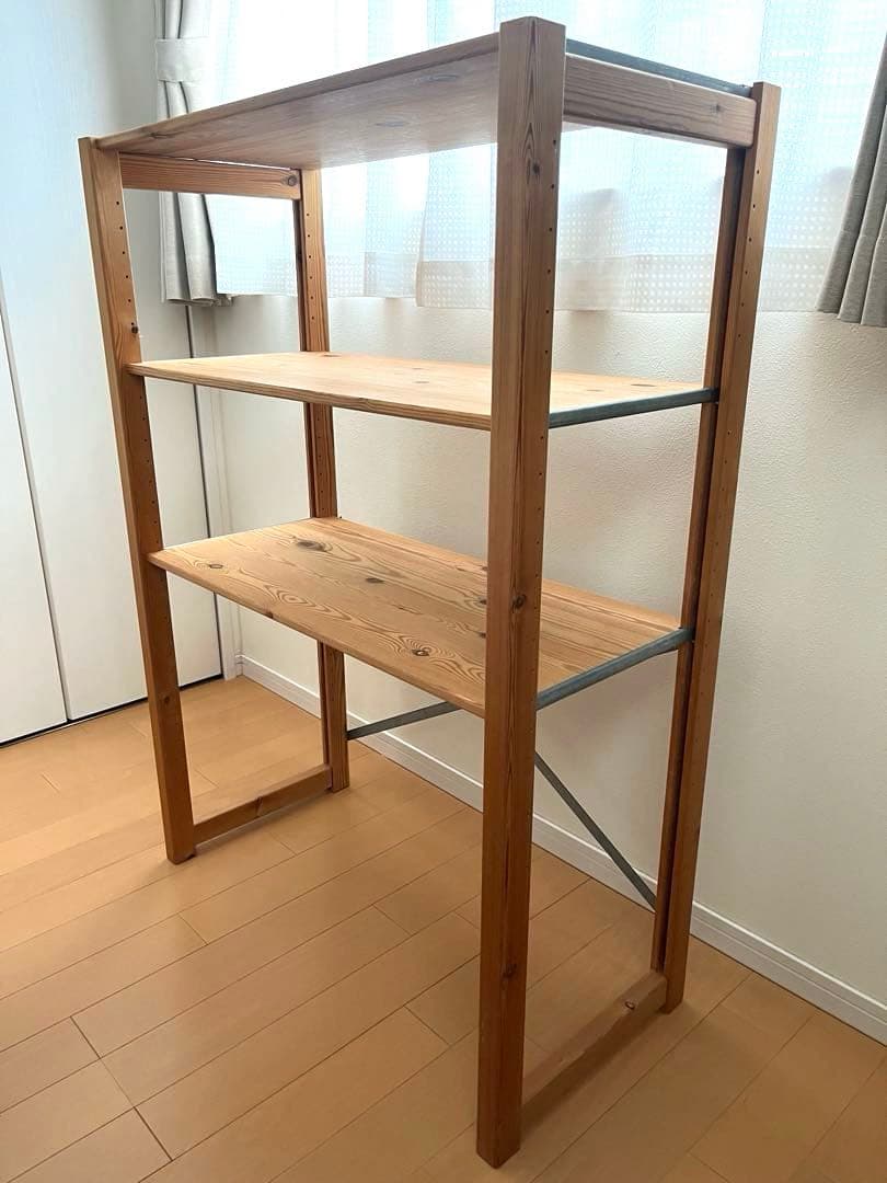 無印良品　パイン材ユニットシェルフ　ユニット棚　ラック　棚板3枚　旧型　廃盤品