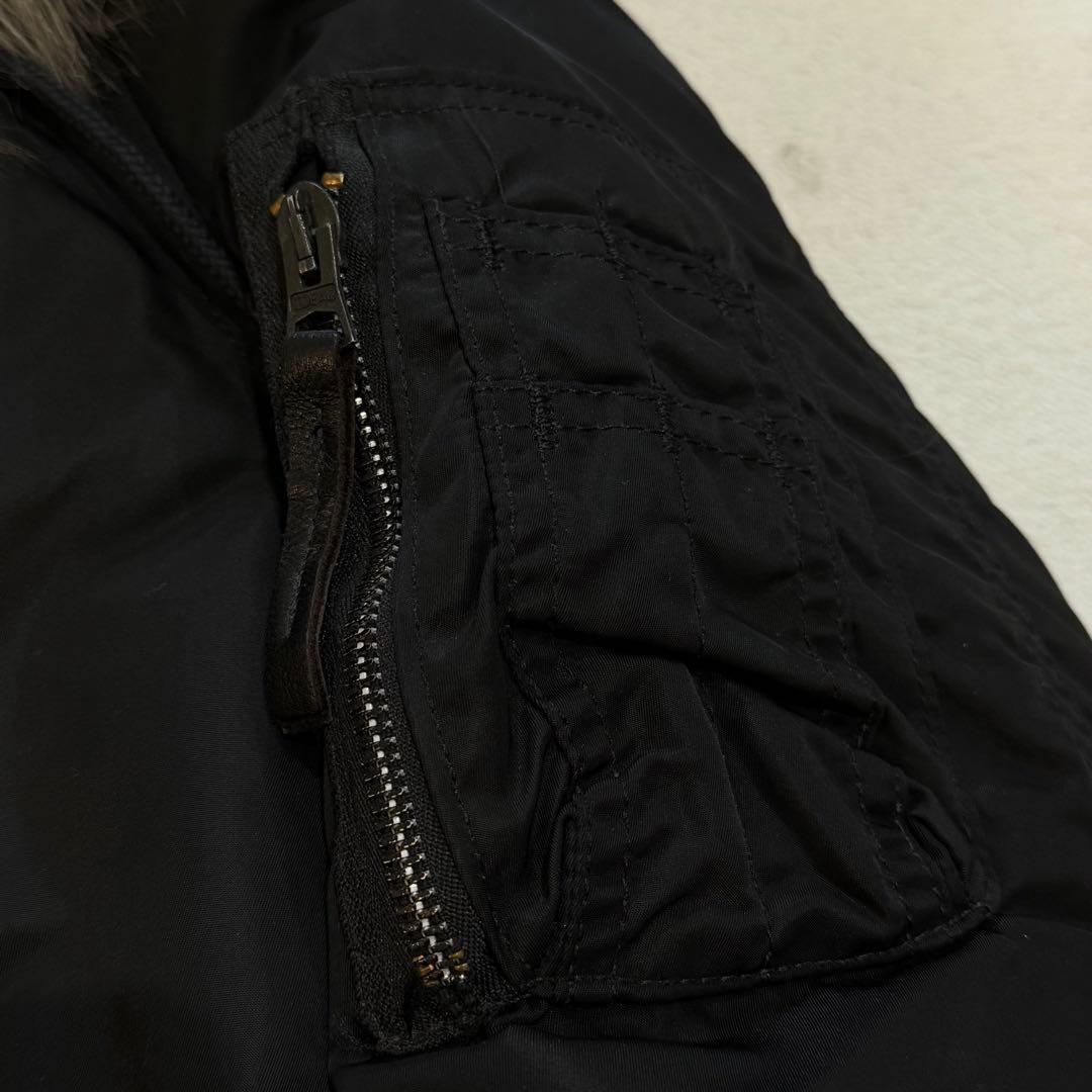 80s〜90s　アルファ　N-2B　USA製　短丈　Y2K　3本線タグ　黒　L