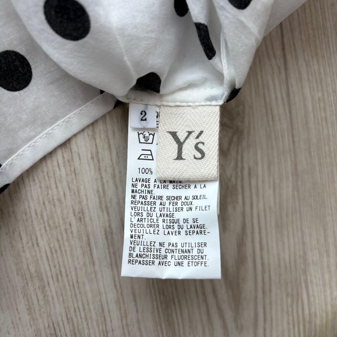 【極美品】Y's 25SS コットンローンドットプリントボックスブラウス 現行品