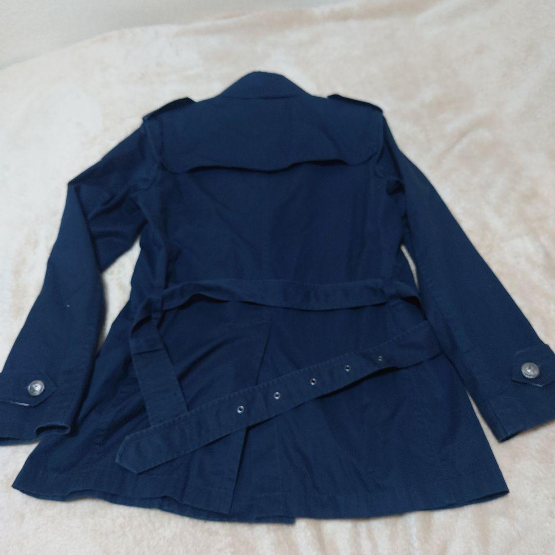 L 希少 銀ボタン バーバリーブラックレーベル トレンチコート ロゴ刺繍