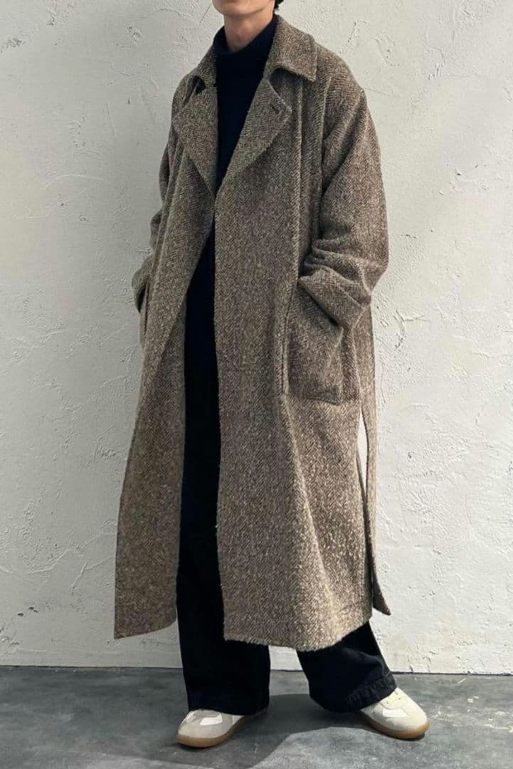 【定価8.3万円】美品 ATHA ネップツイード マキシ コート