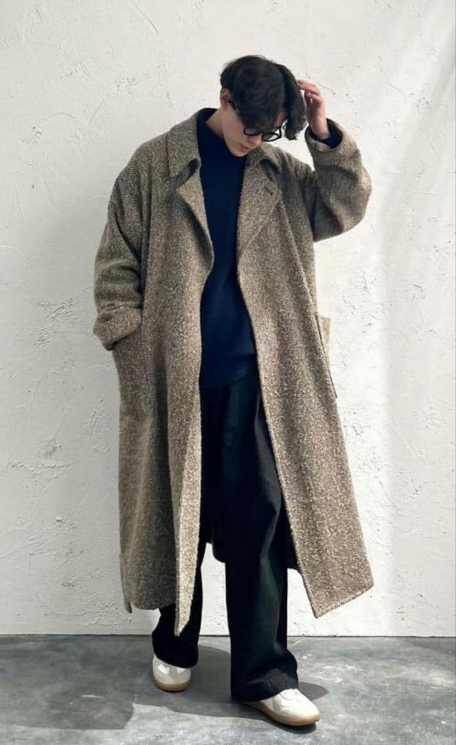 【定価8.3万円】美品 ATHA ネップツイード マキシ コート