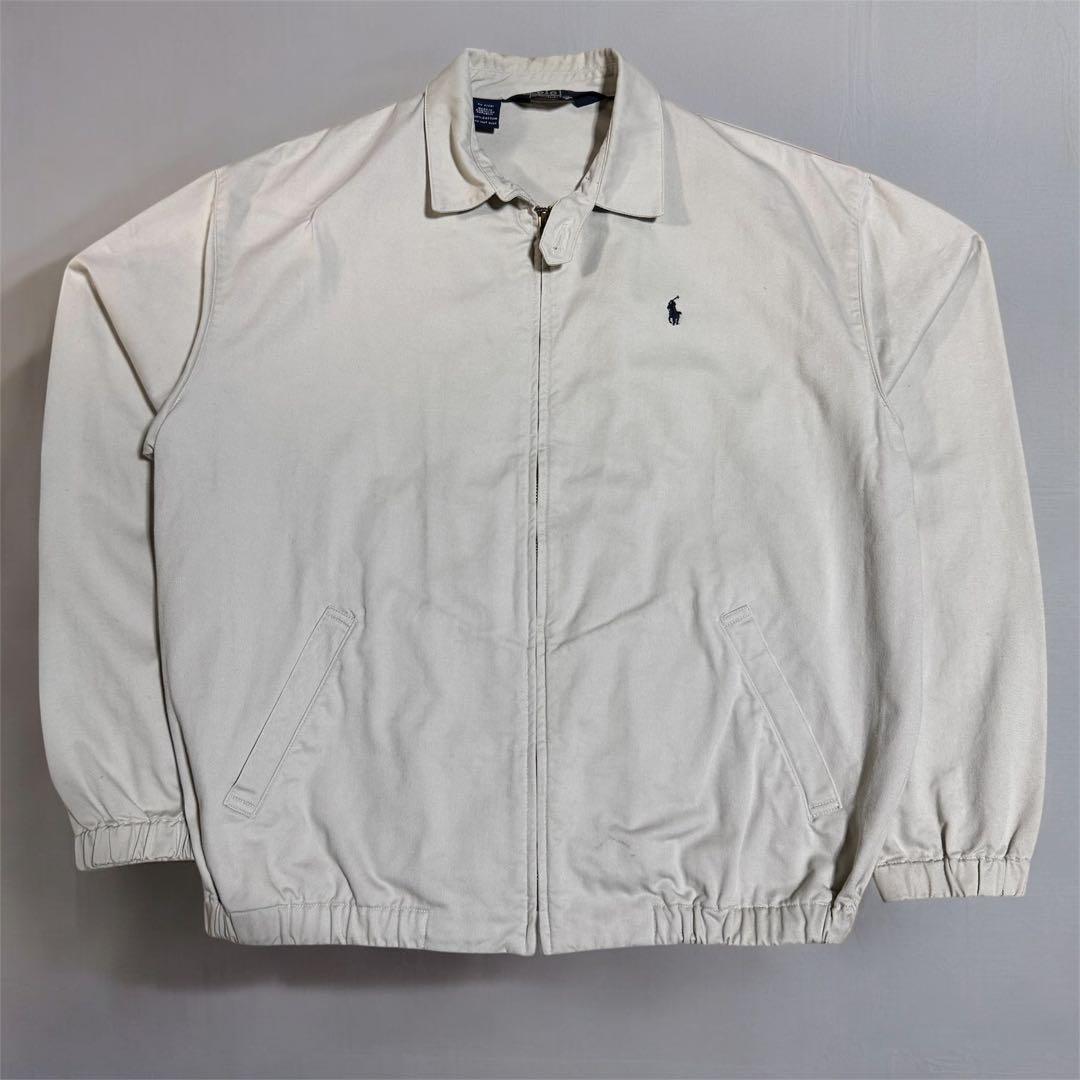 90's ポロラルフローレン　スウィングトップ　ブルゾン　ベージュ　M