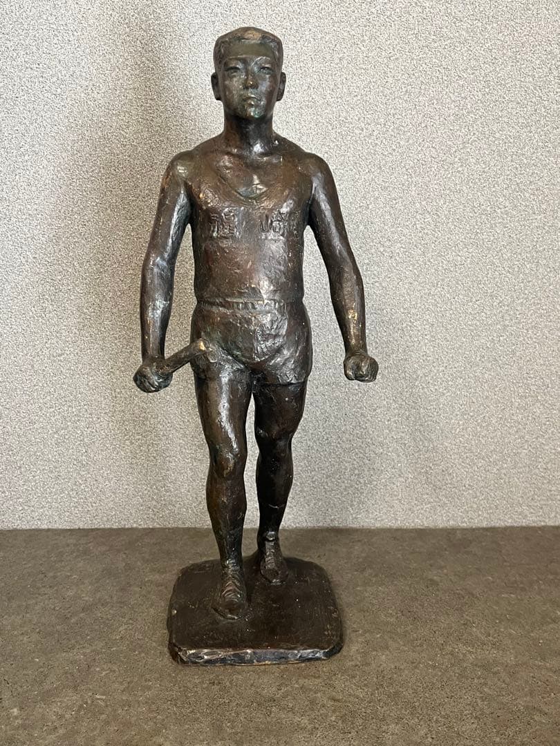 ブロンズ　置物　人物　銅　在銘　骨董品