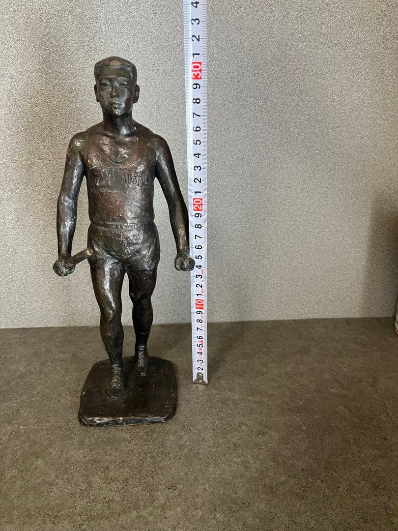 ブロンズ　置物　人物　銅　在銘　骨董品