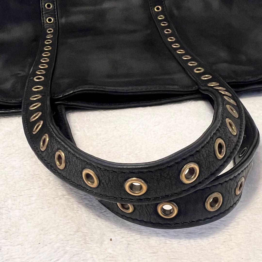 希少◆ ヴァネッサブリューノ オールレザー トート ハトメ パンチング A4