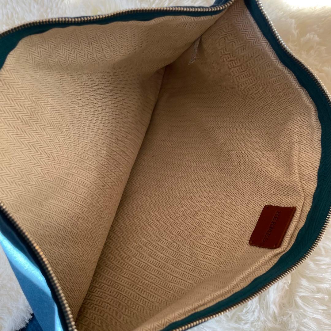 HERMES プティ デュック コットン フラットポーチGM クラッチポシェット