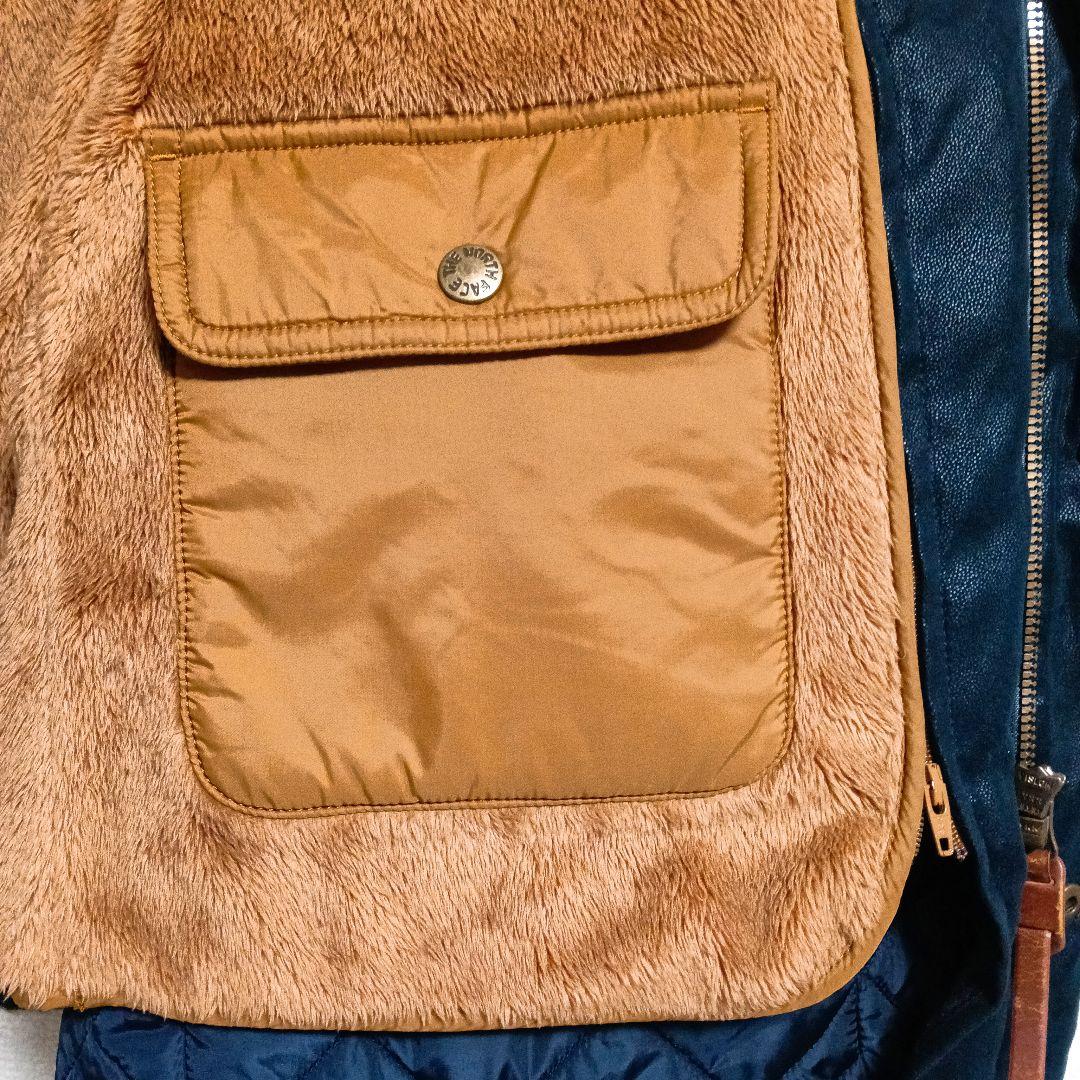 ノースフェイス ホワイトレーベルレザー調ボアインナーアウター ネイビー XL