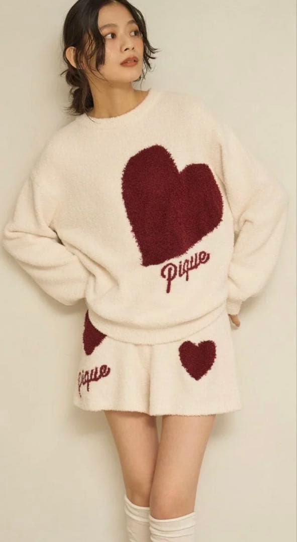 Pique ハート柄 ルームウェア