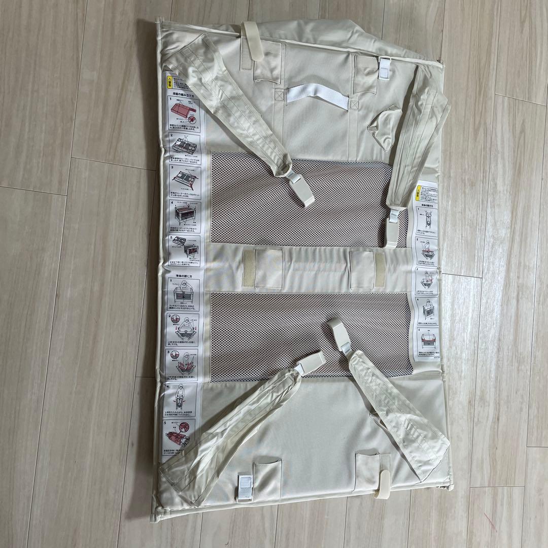 【美品】アップリカ ココネルエアープラス ミルクホワイト系 ベビーベッド