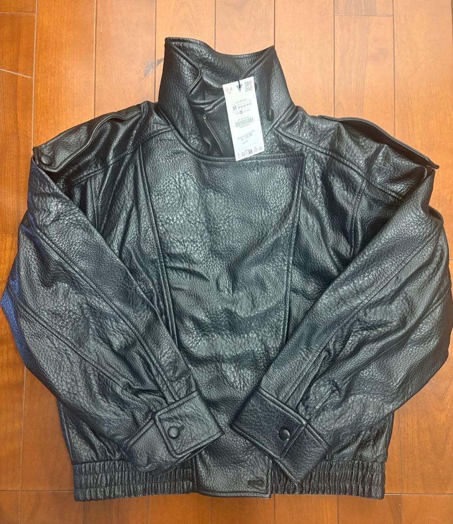 ZARA フェイクレザージャケット　ブラック　新品未使用　Mサイズ
