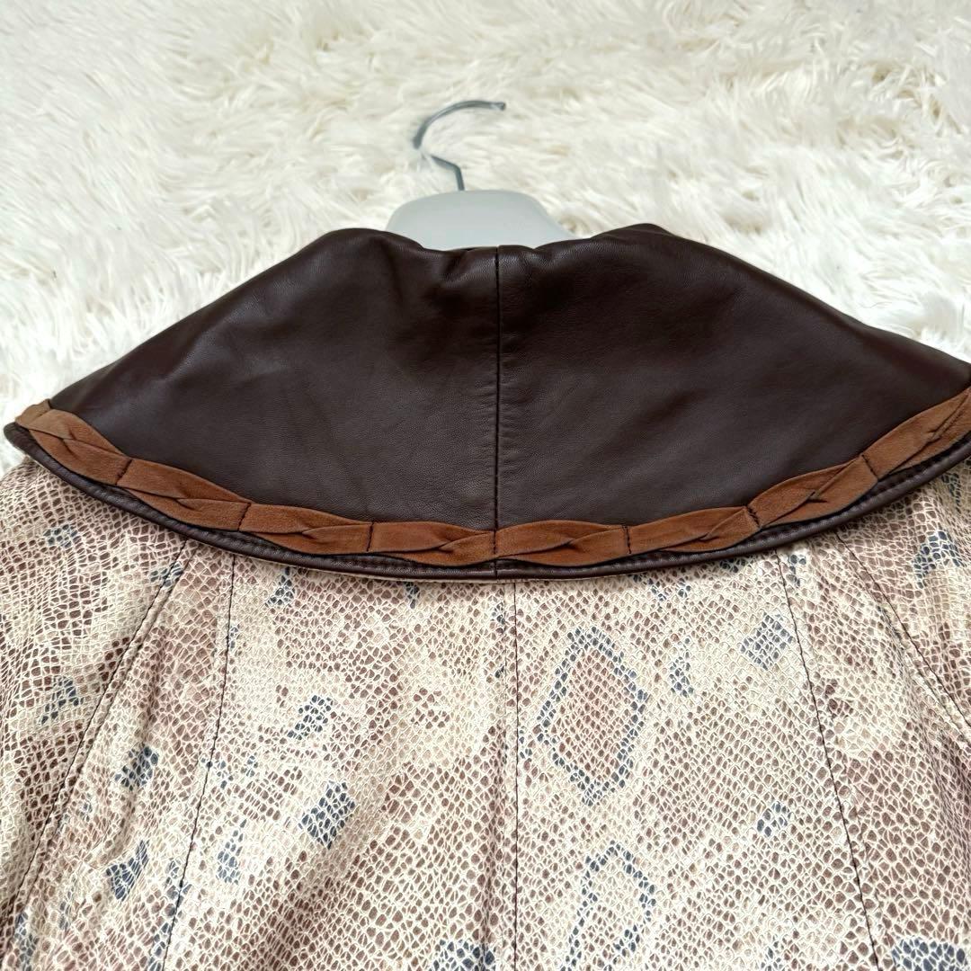 【希少】ARTICO オールレザー ロングコート パイソン柄　40