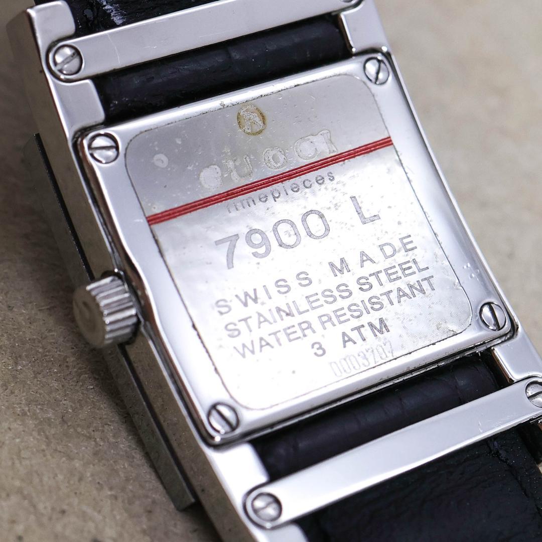 稼働 GUCCI 腕時計 7900L スクエア レディース 新品電池 2383