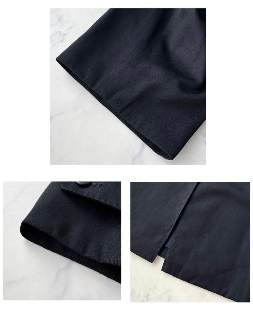 GIVENCHY ジバンシィ ステンカラー コート 絹 ネイビー 濃紺 S!!