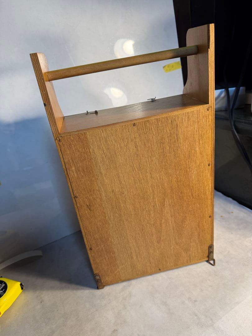 イタリア製 押し花アート 木製ミラー収納 薄型ペーパーオーガナイザー