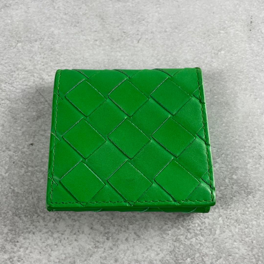 極美品●ボッテガ ヴェネタ イントラチャート 財布 小銭入れ ケース 緑