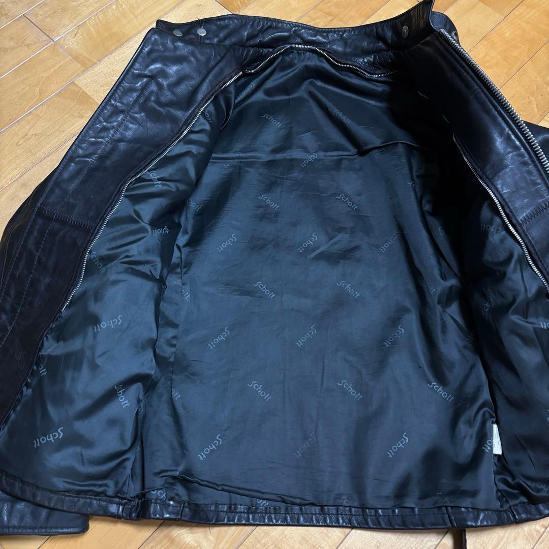 Schott シングルライダース　レザージャケット　641 ブラック　36