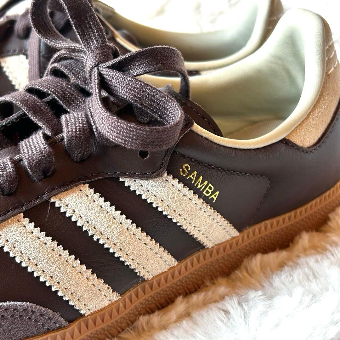 新品★アディダス サンバ　スニーカー　ブラウン×グレー　24.0