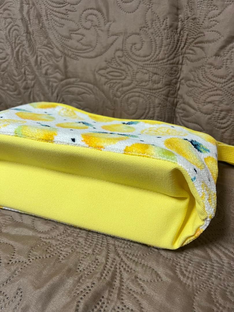 美品　レモンドット　ベビーカーポーチ