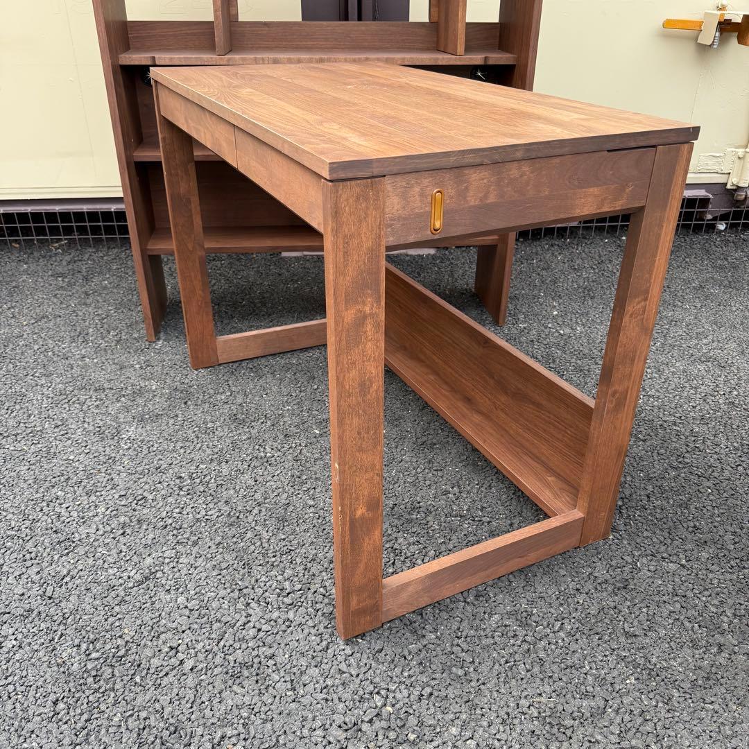 堀田木工所　デスク　学習机　無垢　アルダー材　ウォールナット 色　シンプル