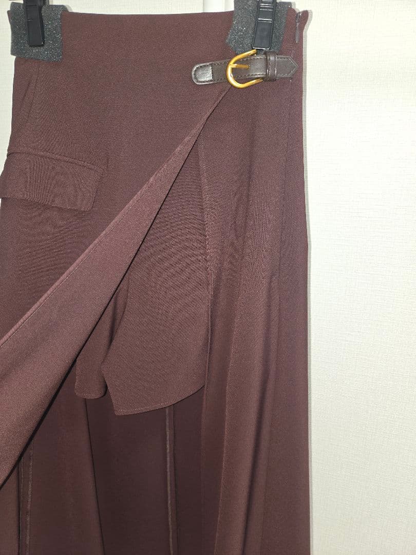 anuans アシンメトリーレイヤードスカート　バーガンディ