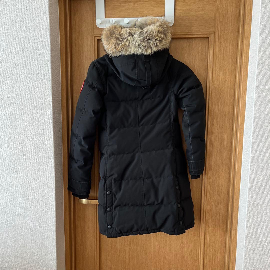 ファー付きロングダウンジャケット 黒
