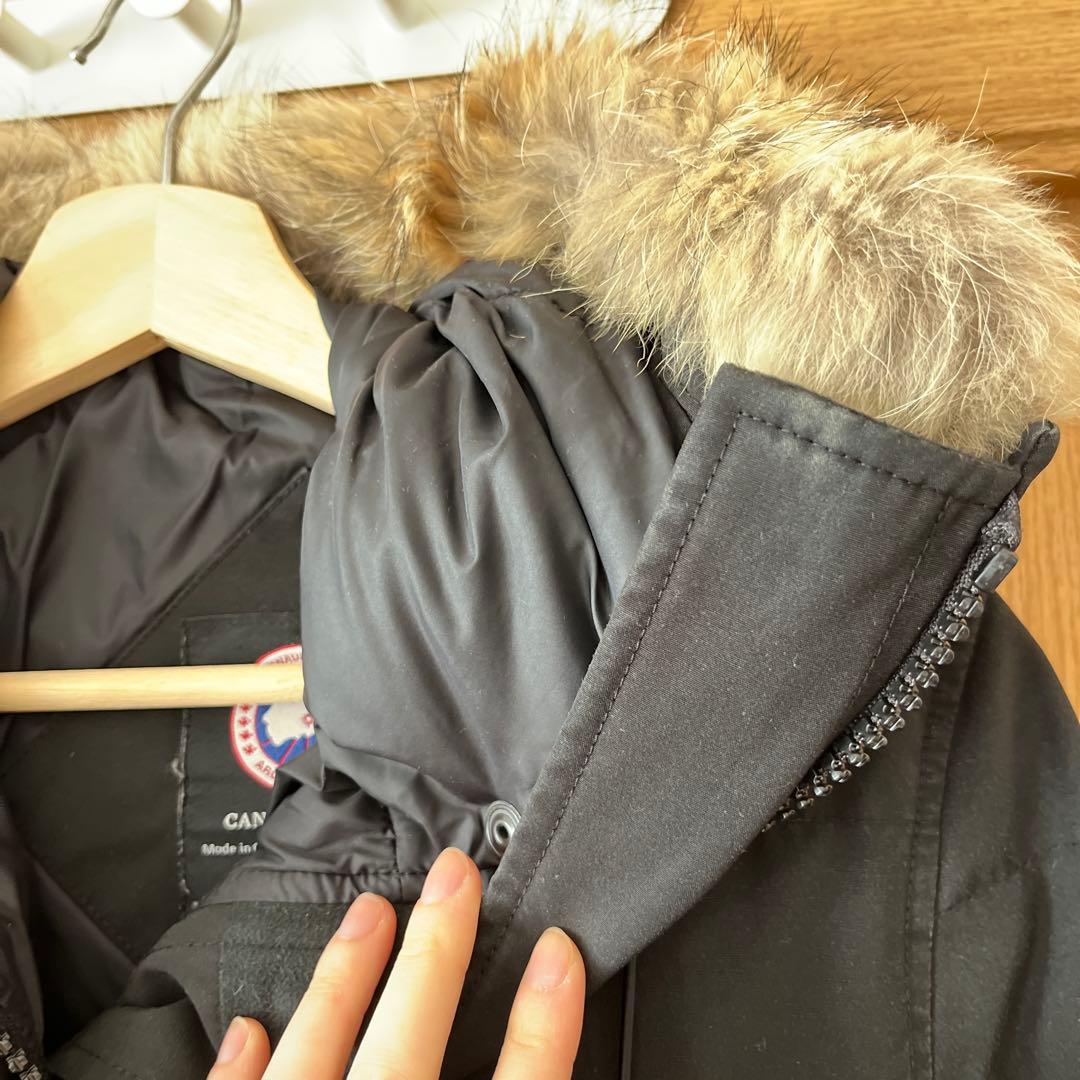 ファー付きロングダウンジャケット 黒